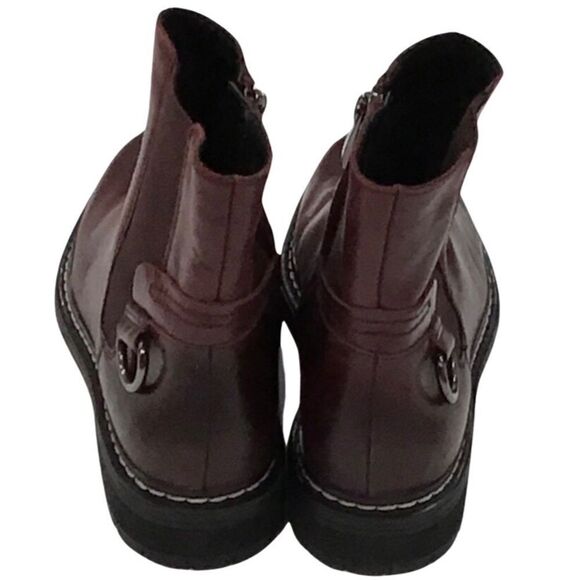 Leather Burgundy Ankle Boots, Franco Sarto, Size 7 - Picture 5 of 13